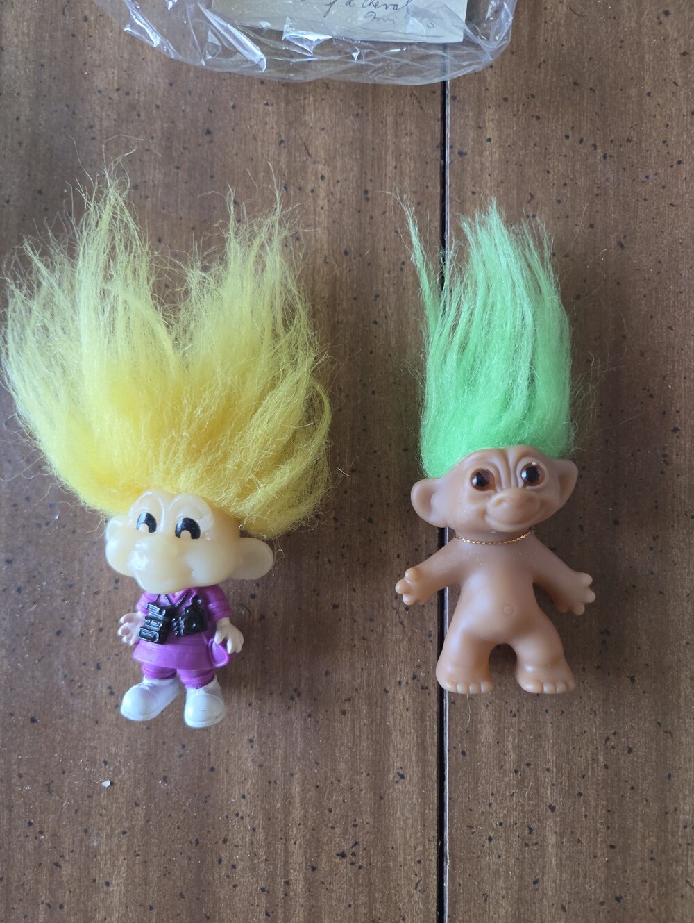 Classic Troll Dolls Set - Yellow & Green Hair Kids Toy ( 1 Is Light In Dark)
